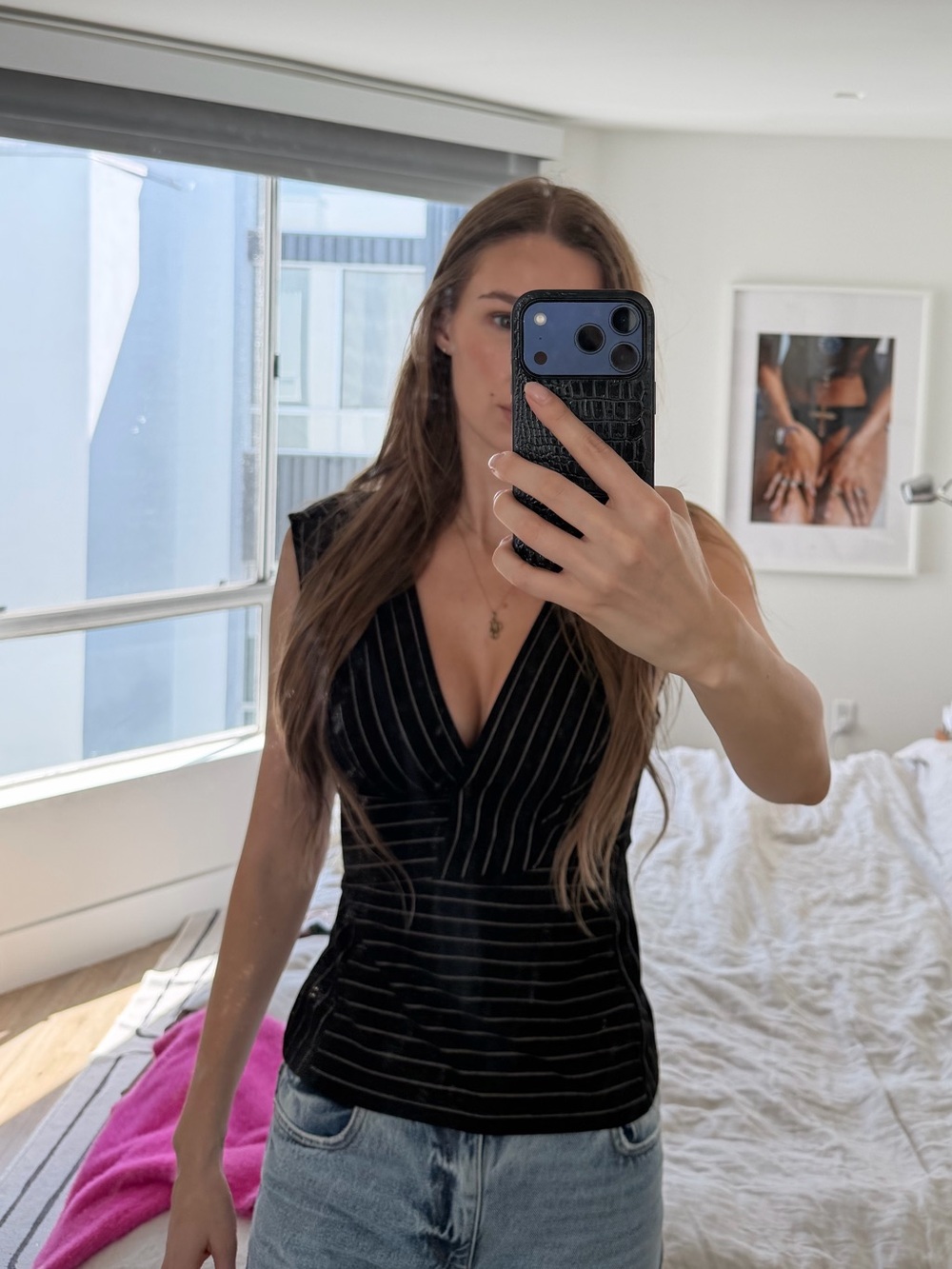 BCBGMaxAzria Pinstripe Top
